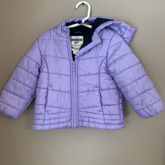 OshKosh B'gosh Other - OshKosh purple puffy jacket with hood. Size 24mths.